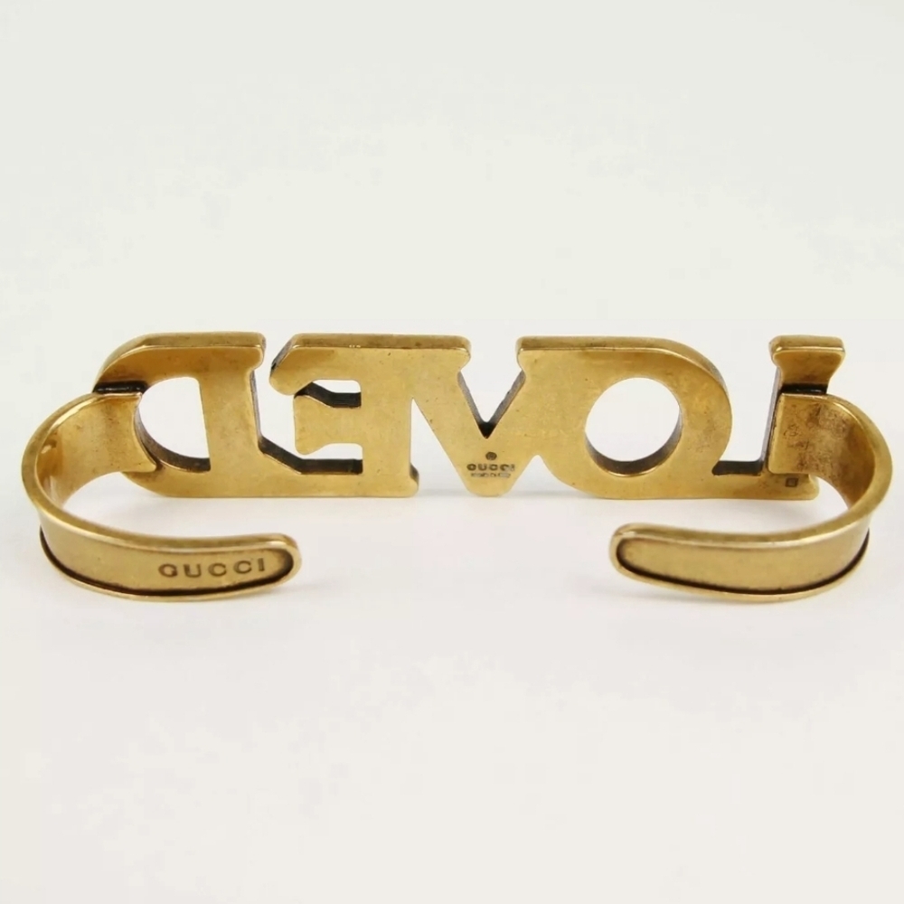New GUCCI Palm Cuff Rainbow 🌈 Crystals "Loved" - Picture 5 of 6